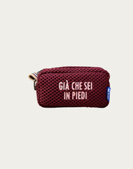 PILLOLA neoprene bordeaux + ricamo rosa