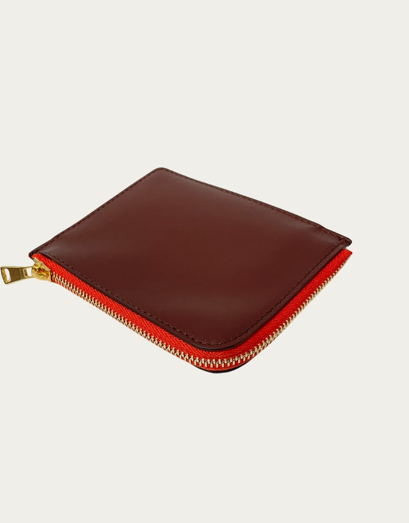 IL BAU pelle biscotto + zip arancione