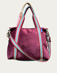 GRACE BAG velluto impermeabile bordeaux + manico 10