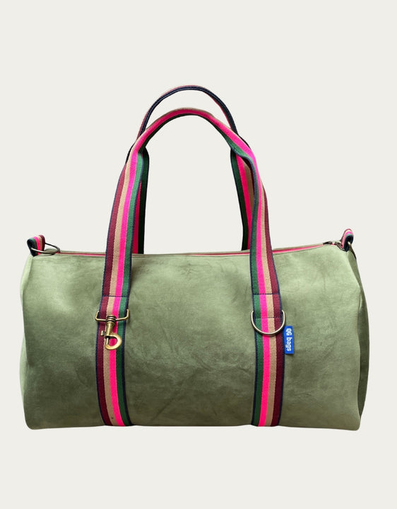 CITY BAG  velluto impermeabile salvia + manico 56