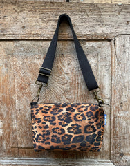 BRIOCHE velluto impermeabile ANIMALIER scuro + manico nero