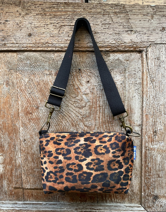 BRIOCHE velluto impermeabile ANIMALIER scuro + manico nero