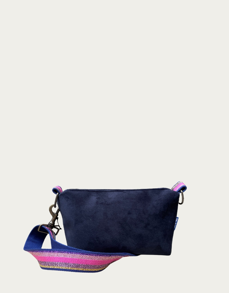 BRIOCHE velluto impermeabile blu scuro + manico brillo