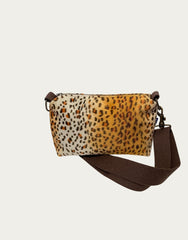 BRIOCHE velluto impermeabile ANIMALIER chiaro + manico cioccolato