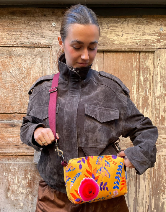 BRIOCHE velluto impermeabile Japan giallo + manico bordeaux