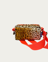 PILLOLA PLUS velluto impermeabile ANIMALIER chiaro + manico arancione fluo