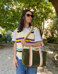 GRESSINA tessuto spugna verde oliva + manico ILA